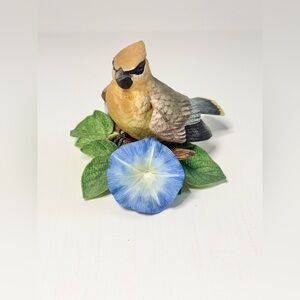 Lenox Cedar Waxwing Figurine 1990 Vintage Garden Bird Collection Fine Porcelain